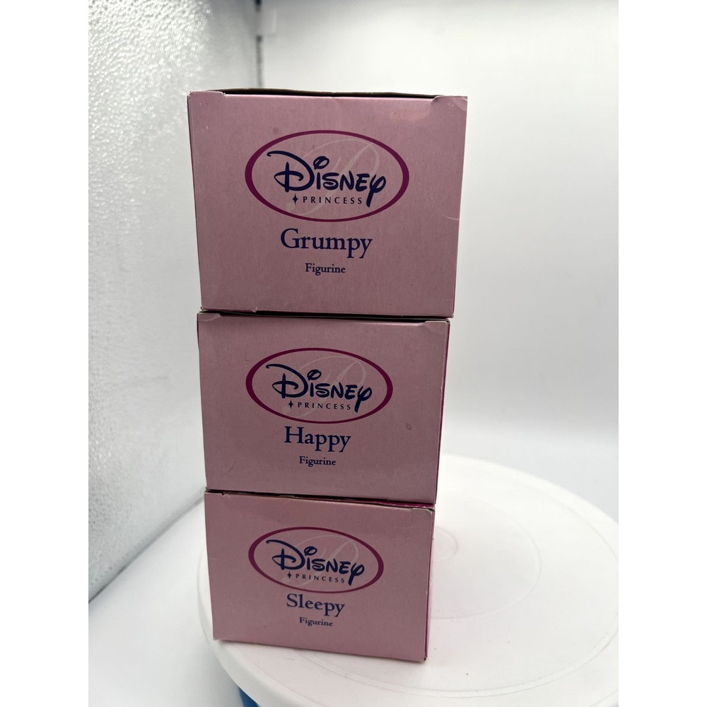 3 Vintage Enesco Disney Snow White & The Seven Dwarfs GRUMPY HAPPY SLEEPY NEW